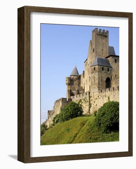 Walled and Turreted Fortress of La Cite, Carcassonne, Languedoc-Peter Richardson-Framed Photographic Print