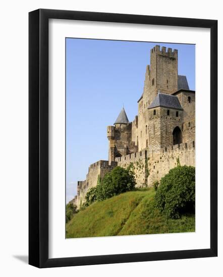 Walled and Turreted Fortress of La Cite, Carcassonne, Languedoc-Peter Richardson-Framed Photographic Print