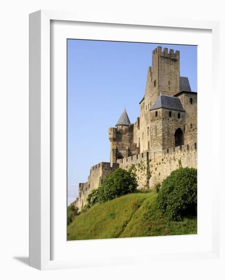 Walled and Turreted Fortress of La Cite, Carcassonne, Languedoc-Peter Richardson-Framed Photographic Print