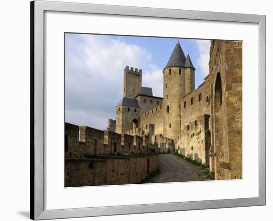 Walled and Turreted Fortress of La Cite, Carcassonne, Languedoc-Peter Richardson-Framed Photographic Print