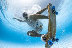 Man Skateboarding Underwater in the Swimming Pool-Wallenrock-Photographic Print