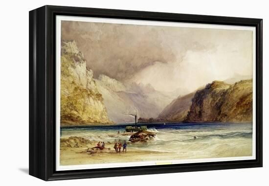 Wallenstadt, from Wesen, Switzerland, 1842 (W/C and Bodycolour on Wove Paper)-William Callow-Framed Premier Image Canvas