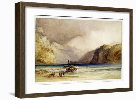 Wallenstadt, from Wesen, Switzerland, 1842 (W/C and Bodycolour on Wove Paper)-William Callow-Framed Giclee Print