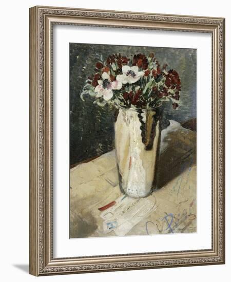 Wallflowers and Anemones, 1930 (Oil on Canvas)-William Nicholson-Framed Giclee Print