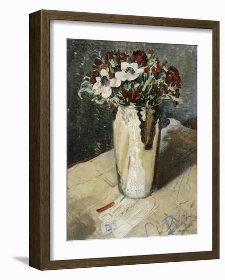 Wallflowers and Anemones, 1930 (Oil on Canvas)-William Nicholson-Framed Giclee Print