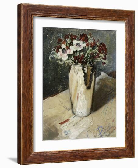 Wallflowers and Anemones, 1930 (Oil on Canvas)-William Nicholson-Framed Giclee Print