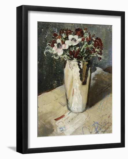 Wallflowers and Anemones, 1930 (Oil on Canvas)-William Nicholson-Framed Giclee Print
