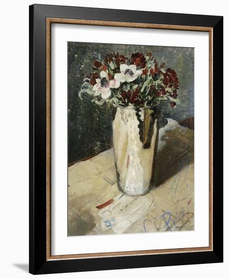 Wallflowers and Anemones, 1930 (Oil on Canvas)-William Nicholson-Framed Giclee Print