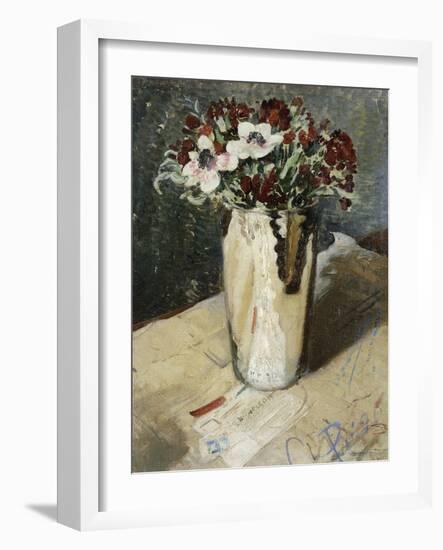 Wallflowers and Anemones, 1930 (Oil on Canvas)-William Nicholson-Framed Giclee Print