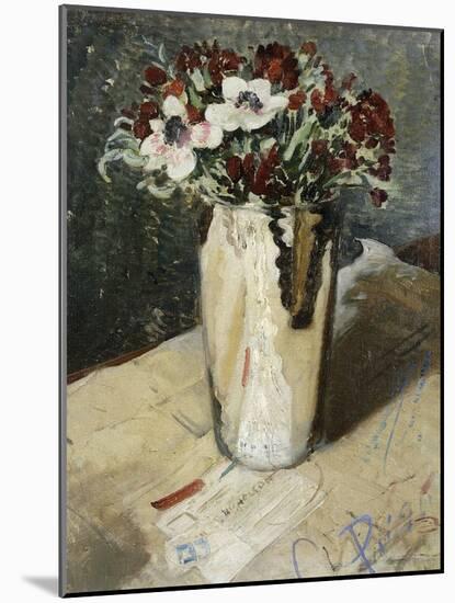 Wallflowers and Anemones, 1930 (Oil on Canvas)-William Nicholson-Mounted Giclee Print