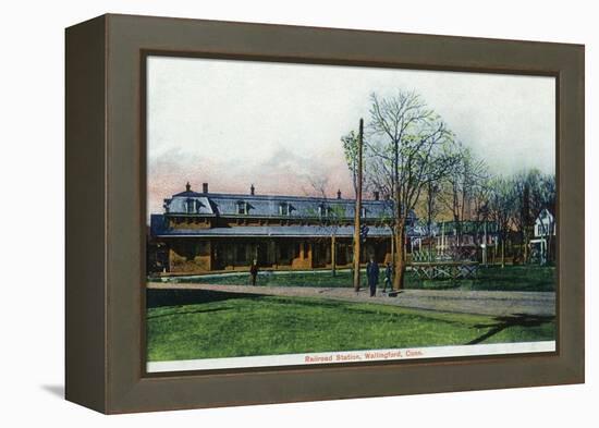 Wallingford, Connecticut - Railroad Station View-Lantern Press-Framed Stretched Canvas
