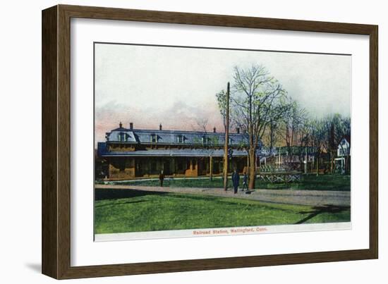 Wallingford, Connecticut - Railroad Station View-Lantern Press-Framed Art Print