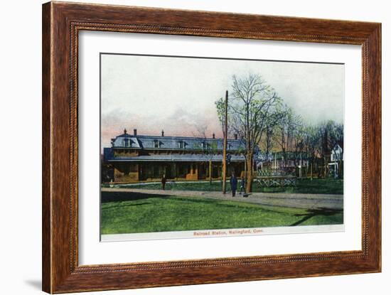 Wallingford, Connecticut - Railroad Station View-Lantern Press-Framed Art Print