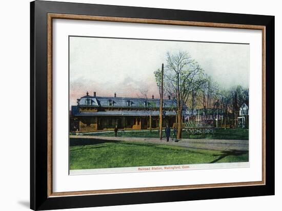 Wallingford, Connecticut - Railroad Station View-Lantern Press-Framed Art Print