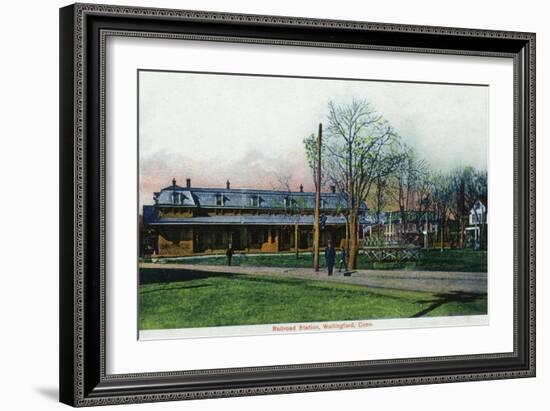 Wallingford, Connecticut - Railroad Station View-Lantern Press-Framed Art Print