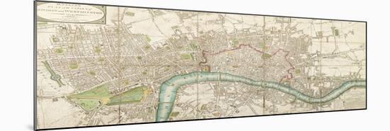 Wallis's Folded Map of the City of London and Westminster, 1799-null-Mounted Giclee Print