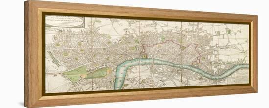 Wallis's Folded Map of the City of London and Westminster, 1799-null-Framed Premier Image Canvas