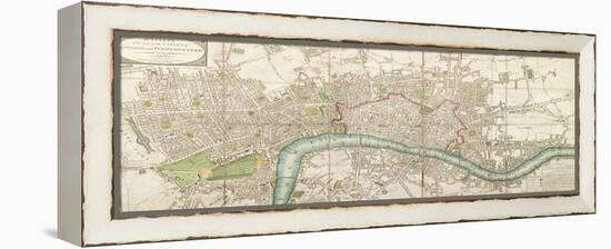 Wallis's Folded Map of the City of London and Westminster, 1799-null-Framed Premier Image Canvas