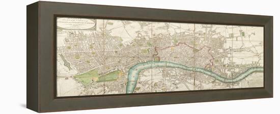 Wallis's Folded Map of the City of London and Westminster, 1799-null-Framed Premier Image Canvas