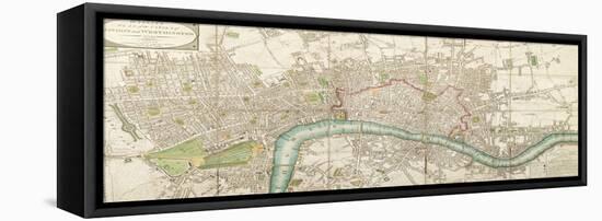 Wallis's Folded Map of the City of London and Westminster, 1799-null-Framed Premier Image Canvas