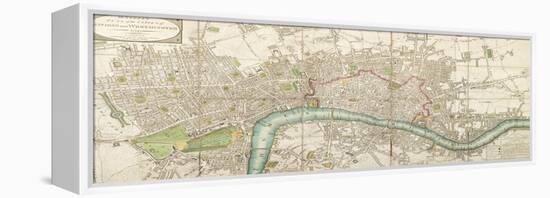 Wallis's Folded Map of the City of London and Westminster, 1799-null-Framed Premier Image Canvas