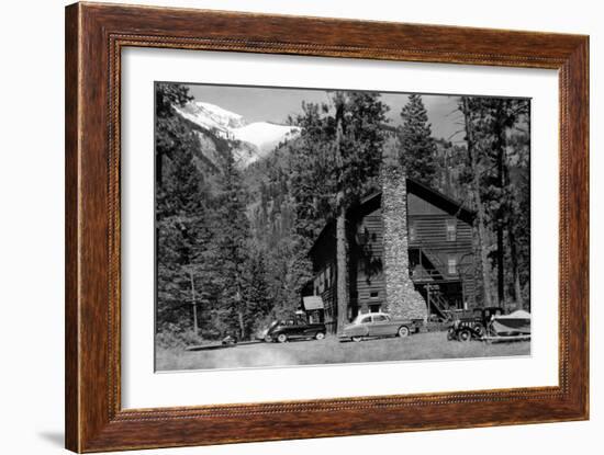 Wallowa Lake, Oregon Lake Lodge View Photograph - Wallowa Lake, OR-Lantern Press-Framed Art Print