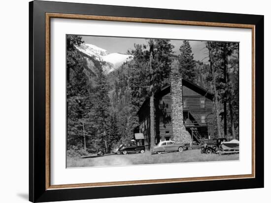 Wallowa Lake, Oregon Lake Lodge View Photograph - Wallowa Lake, OR-Lantern Press-Framed Art Print