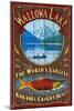 Wallowa Lake, Oregon-Lantern Press-Mounted Art Print