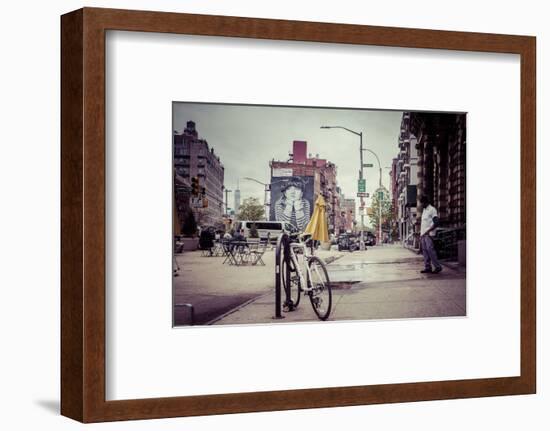 Wallpainting and Groundskeeping in neighbourhood of Williamsburg, Brooklyn, New York, USA-Andrea Lang-Framed Photographic Print