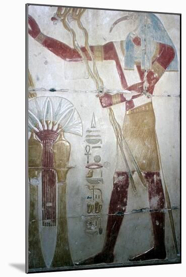 Wallpainting of Thoth (Ibis-headed god), Temple of Sethos I, Abydos, Egyptian, c1280 BC-Unknown-Mounted Giclee Print