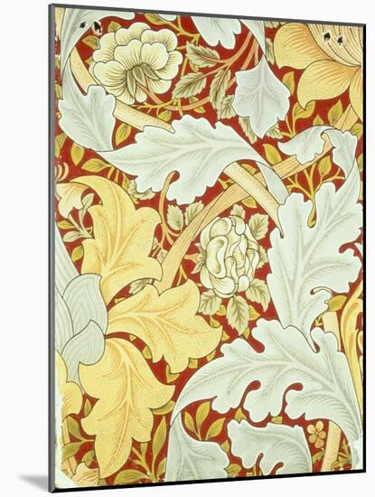 Wallpaper with Acanthus Leaves and Wild Roses on a Crimson Background Designed by William Morris (1-William Morris-Mounted Giclee Print