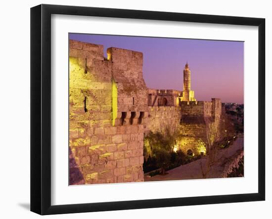 Walls and the Citadel of David in the Old City of Jerusalem, Israel, Middle East-Simanor Eitan-Framed Photographic Print