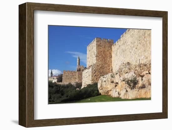 Walls of Ancient Jerusalem. Serene Autumn Day, a Sunset-kavram-Framed Photographic Print