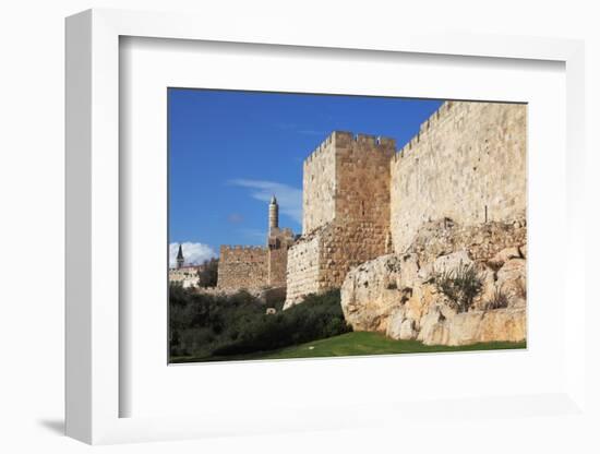 Walls of Ancient Jerusalem. Serene Autumn Day, a Sunset-kavram-Framed Photographic Print