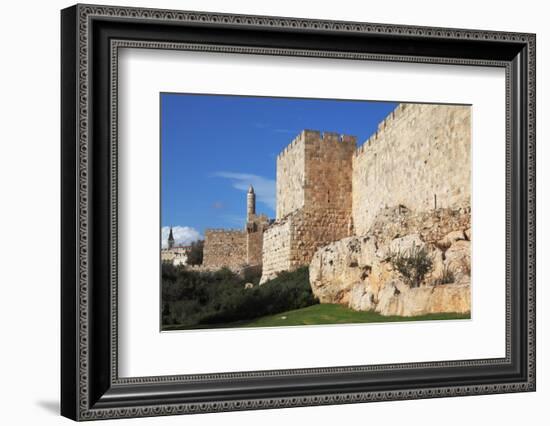 Walls of Ancient Jerusalem. Serene Autumn Day, a Sunset-kavram-Framed Photographic Print