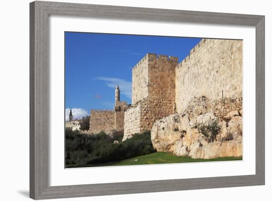 Walls of Ancient Jerusalem. Serene Autumn Day, a Sunset-kavram-Framed Photographic Print