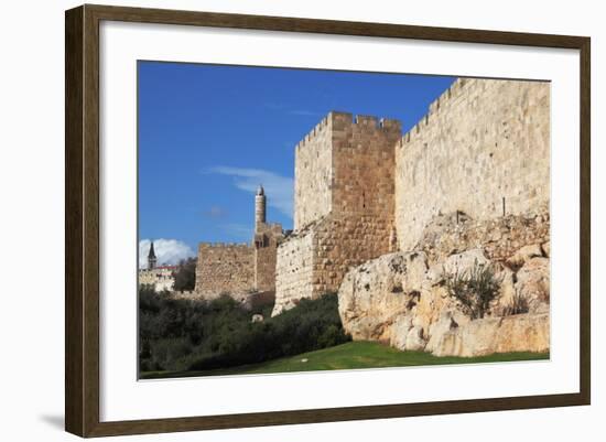 Walls of Ancient Jerusalem. Serene Autumn Day, a Sunset-kavram-Framed Photographic Print