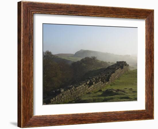 Walltown Crags Looking East, Hadrians Wall, UNESCO World Heritage Site, Northumberland, England-James Emmerson-Framed Photographic Print