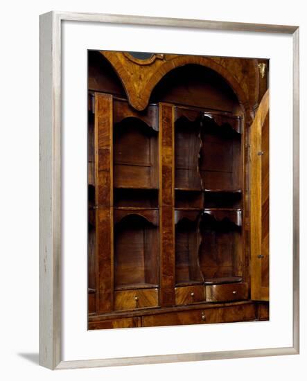 Walnut and Walnut Root Trumeau Cabinet, 1700, Made in Venice, Italy, Detail-null-Framed Giclee Print