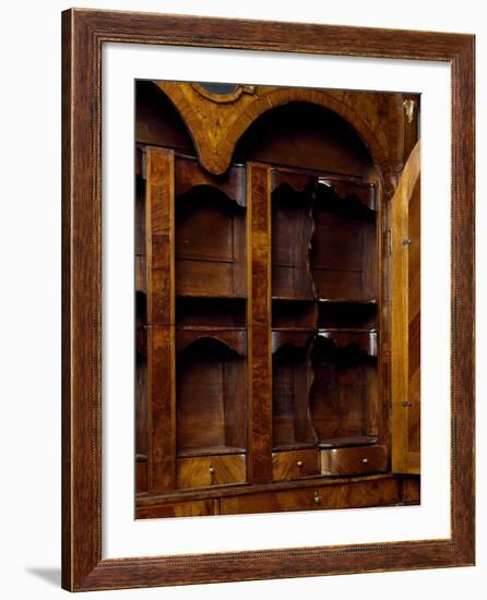 Walnut and Walnut Root Trumeau Cabinet, 1700, Made in Venice, Italy, Detail-null-Framed Giclee Print
