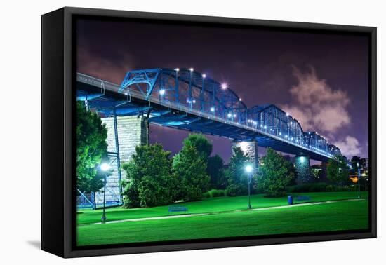 Walnut Street Bridge over Coolidge Park in Chattanooga, Tennessee.-SeanPavonePhoto-Framed Premier Image Canvas