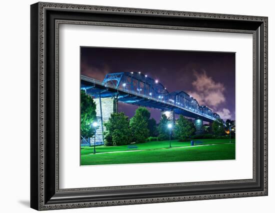 Walnut Street Bridge over Coolidge Park in Chattanooga, Tennessee.-SeanPavonePhoto-Framed Photographic Print