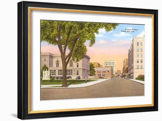 Walnut Street, Green Bay, Wisconsin-null-Framed Art Print