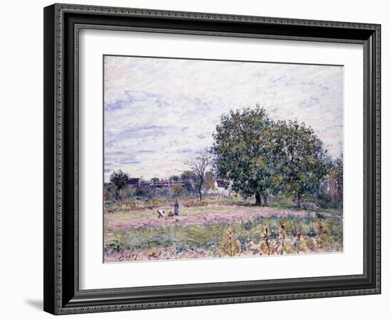 Walnut Trees, Effect of the Setting Sun - First Day of October, 1882-Alfred Sisley-Framed Giclee Print