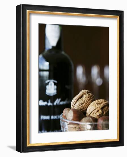 Walnuts, Hazelnuts and Bottle of Madeira-Henrik Freek-Framed Photographic Print