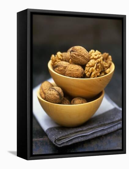 Walnuts in Wooden Bowls-Akiko Ida-Framed Premier Image Canvas