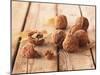 Walnuts on a Wooden Background-Matthias Hoffmann-Mounted Photographic Print