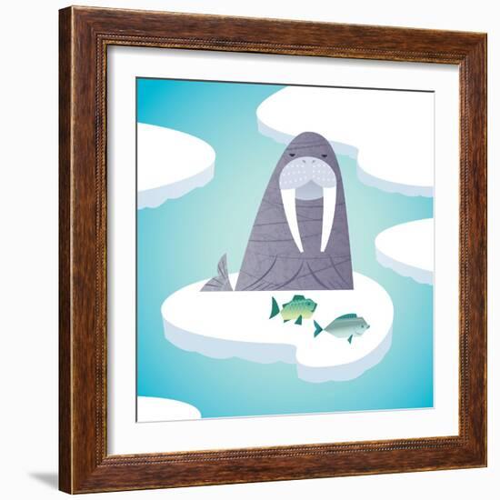 Walrus on pack ice-Harry Briggs-Framed Giclee Print