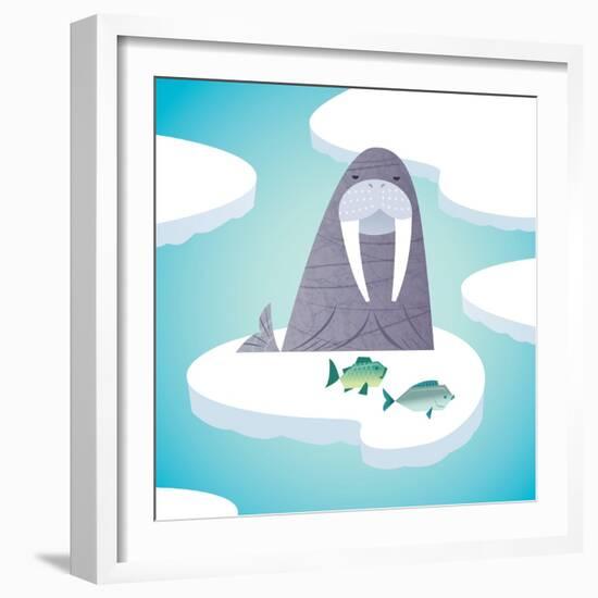 Walrus on pack ice-Harry Briggs-Framed Giclee Print