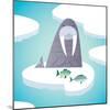 Walrus on pack ice-Harry Briggs-Mounted Giclee Print